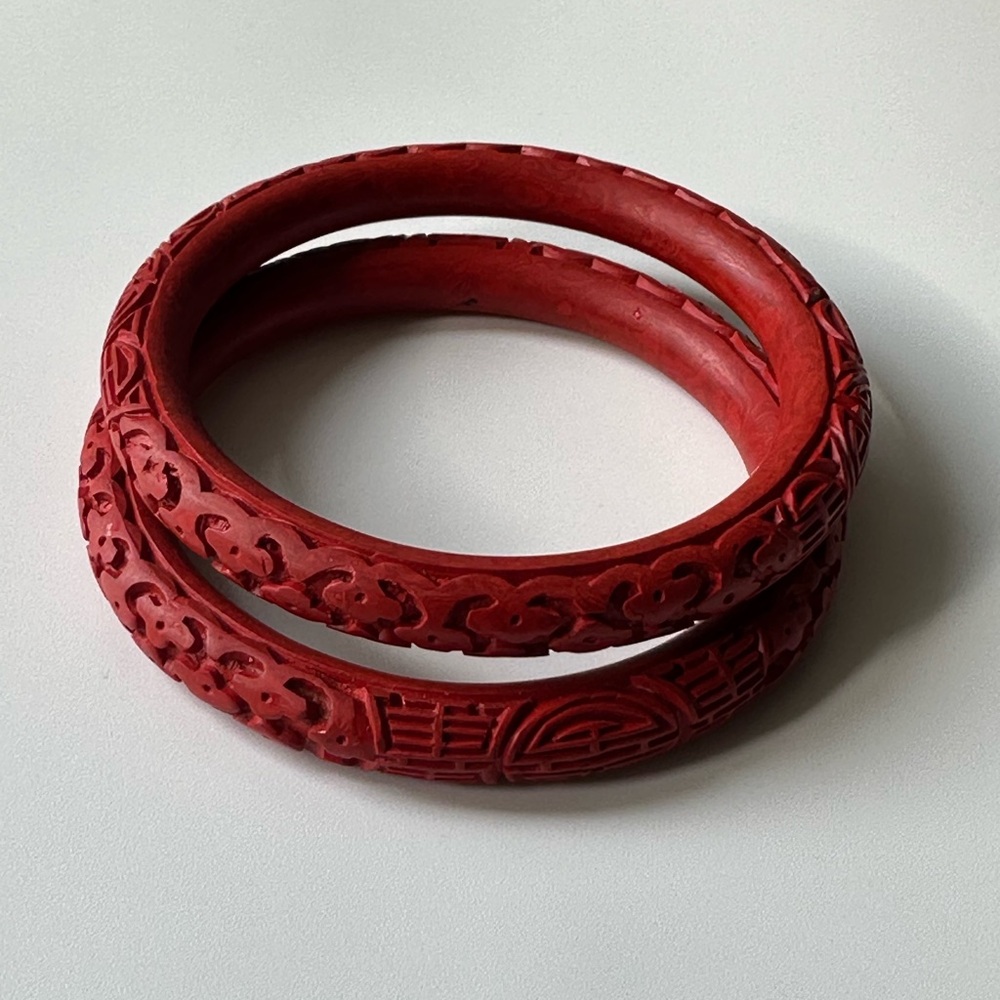 VTG Cinnabar Bangle Bracelets